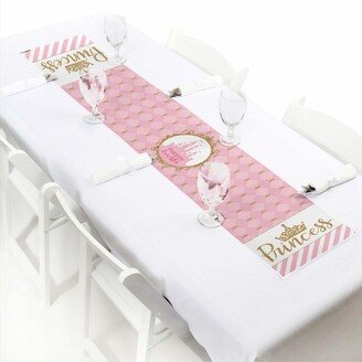 Big Dot Of Happiness Little Princess Crown - Petite Pink and Gold Paper Table Runner - 12 x 60 inches