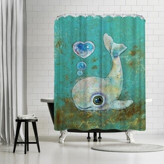 71 x 74 Shower Curtain, Baby Whale by Michael Creese