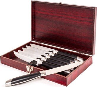 Geminis 7Pc Steak Knives, with Wood Case