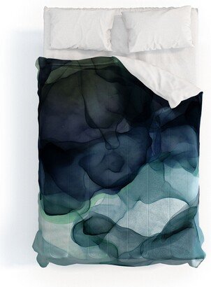 Utart Night Blue Flowing Art Made To Order Full Comforter Set