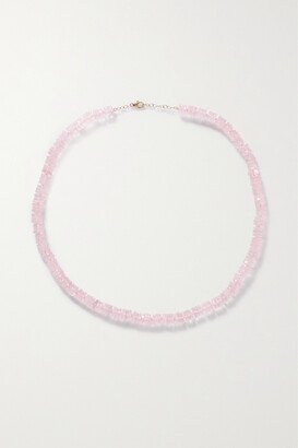 Net Sustain Atlas 14-karat Gold Rose Quartz Necklace - Pink