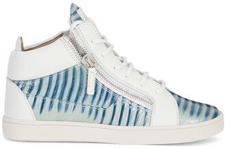 Lizardskin-Effect High-Top Sneakers