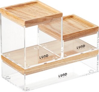 Lund London Blair Modular Stacking Boxes Acrylic/Ash Wood Set of 3