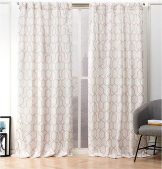 Hexa Geometric Print Hidden Tab Top Curtain Panel Pair, 54 X 84