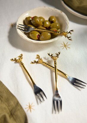 Reindeer Appetizer Forks, Set of 4