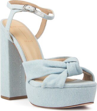 Abby Denim Block Heel Platform Sandal