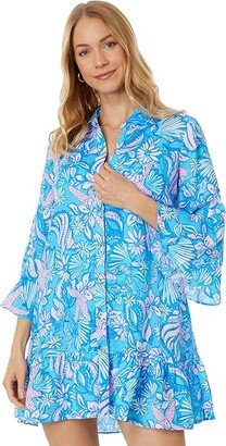 Linley Collared Cover-Up (Amalfi Blue Sound The Sirens) Women's Swimwear