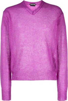 Semi-Sheer Mohair-Blend Jumper