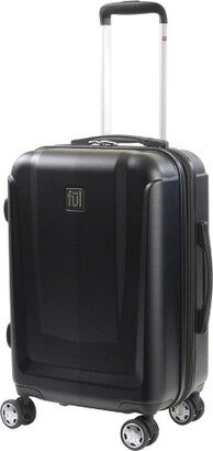 Load Rider 20in Spinner Rolling Luggage Suitcase, Aluminum Telescopic Pull Handle, Upright ABS Plastic Hard Case, Black