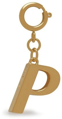 Alphabet Brass Keyring - P