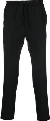 Drawstring-Waist Straight-Leg Trousers-AM