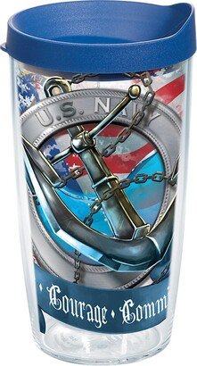 Tervis Navy Made in Usa Double Walled Insulated Tumbler Travel Cup Keeps Drinks Cold & Hot, 16oz, Anchor