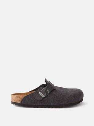 Boston Buckled Wool-felt Clogs