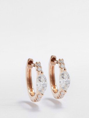 Diamond & 18kt Rose-gold Huggie Earrings