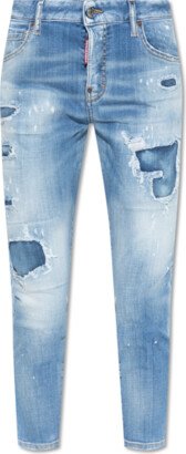 ‘Cool Girl Cropped’ Jeans Light - Blue