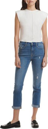 by 7 For All Mankind Women's Light-Distressed Slim Boyfriend Jeans