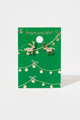 Lucy Crystal Reindeer Stud Earrings