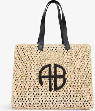 Womens Natural Rio Logo-embossed Woven Straw Tote bag