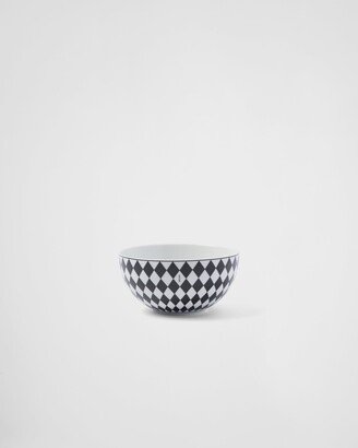 Set Of Two Porcelain Soup Bowls - Checkerboard