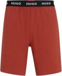 Stretch-cotton pajama shorts with logo waistband