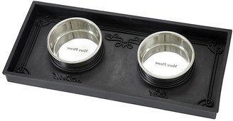 Rubber Pet Food Tray with Bowls Large (Giant breed dogs)