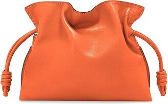 Mini Flamenco Knot Leather Clutch-On-Chain