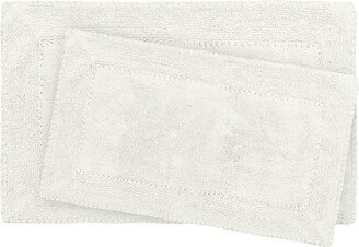 Ruffle Cotton Bath Rugs, 2 Piece Set