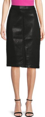 Coated Midi Pencil Skirt