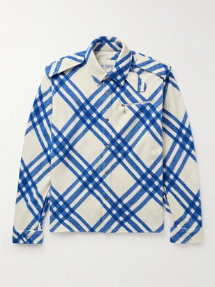 Checked Brushed Wool-Blend Overshirt