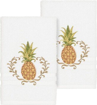 Welcome Embellished Hand Towel - Set of 2 - White