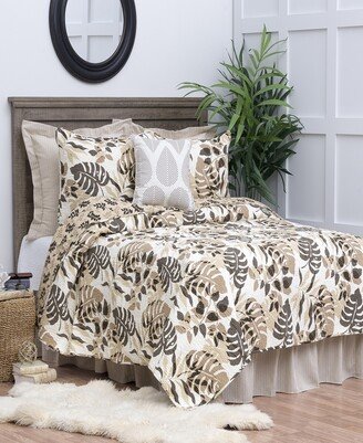 Silhouette Palm Full Queen 3 Piece Quilt Set