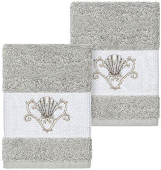 Bella Embellished Washcloth - Set of 2 - Light Grey