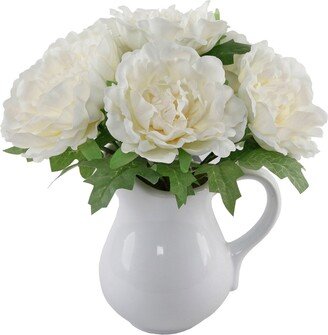 11.5 Artificial Peony in Ceramic Watering Vase