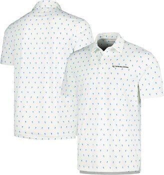 Full Turn Men's White Churchill Downs The Whichway Print Polo Shirt