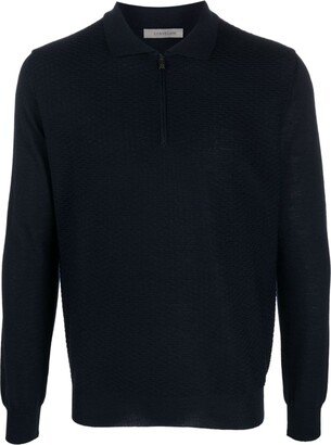 Textured-Finish Virgin-Wool Polo Shirt