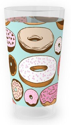 Outdoor Pint Glasses: Donuts - Blue Outdoor Pint Glass, Multicolor