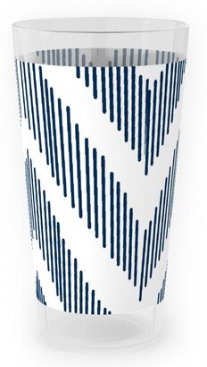 Outdoor Pint Glasses: Ikat - Navy Outdoor Pint Glass, Blue