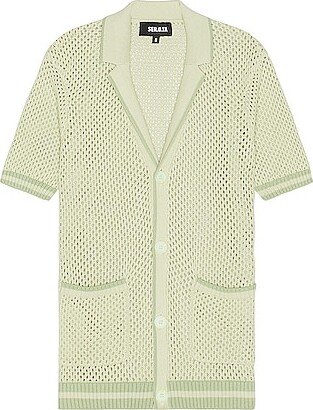 Michael Crochet Shirt in Mint