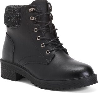 TJMAXX Leather Lace Up Booties For Women-AB