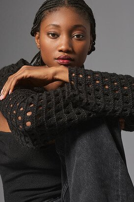 Self Contrast Open-Weave Shrug