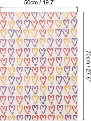 Unique Bargains Wrapping Paper,Star,Birthday,Heart,Gift,Stripe 20x28 Ribbon Tape Tag 6Pcs - Multicolor