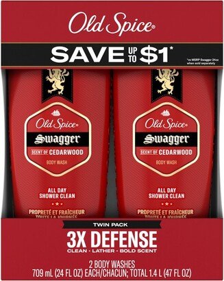 Red Collection Swagger Scent Men's Body Wash - Cedar & Woodsy Scent - 24 fl oz/2pk