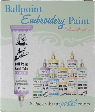 Aunt Martha's Ballpoint Paint Tubes 1oz 8/Pkg-Pastel Colors