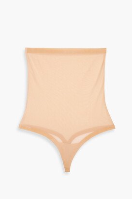 Stretch-tulle high-rise thong