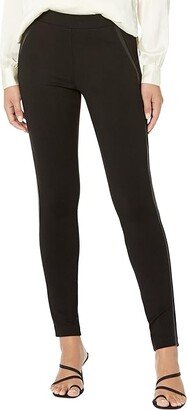 Leather Panel Leggings (Black) Women's Casual Pants