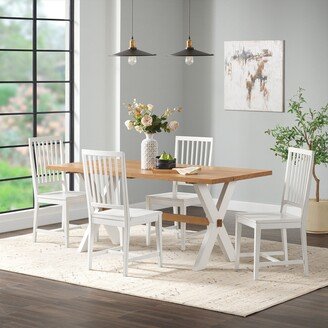 Chelsea 72 Dining Table, 4 Wood Chairs, Set of 5