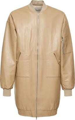 THE FRANKIE SHOP Faux leather long bomber jacket