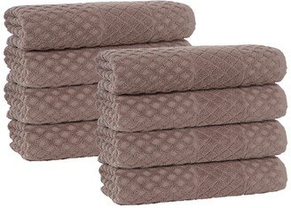 Glossy Turkish Cotton Hand Towel - Sand - Set of 8