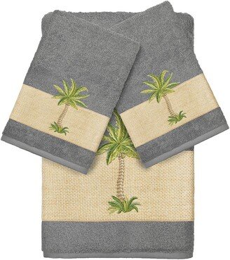 Colton 3-Piece Embellished Towel - Dark Grey