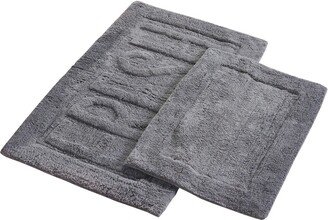 Veria 2 Piece Bath Mat with FRESH Sculpted Details, The Urban Port, Black